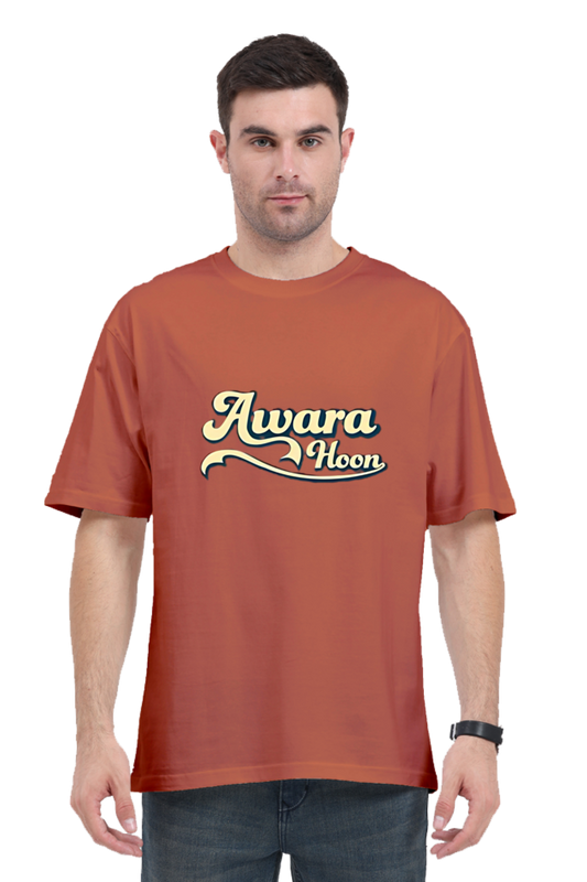Aawara Hoon - Men’s Graphic Printed Oversized Classic T-Shirt - Coral / S - Graphic Printed T-Shirt